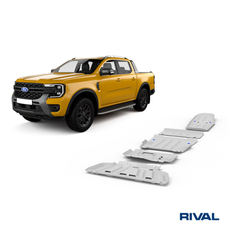 Skid Plate Set (Radiator, Engine, Gearbox, Transfer Case, Fuel Tank) Ford Ranger 2022-;  Volkswagen Amarok 2023-; 2 l. / diesel; 3 l. / diesel